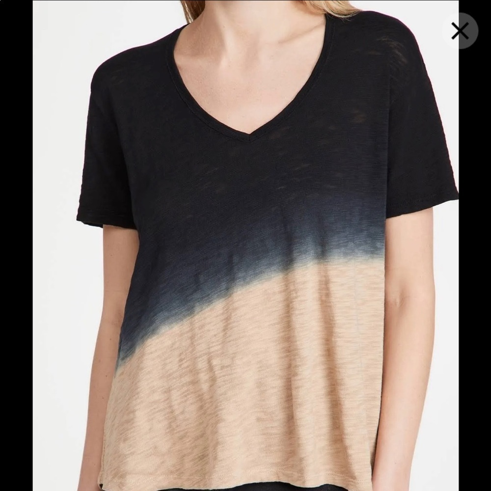 ATM Anthony Thomas Melillo Dip Dye Slub Jersey Boyfriend V Neck Tee XS/S - Picture 12 of 12